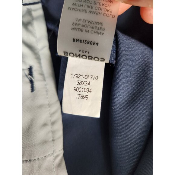 Bonobos Mens Golf Navy Blue Flat Front Performance Pants Size 38/34 Slim Fit - Picture 15 of 16